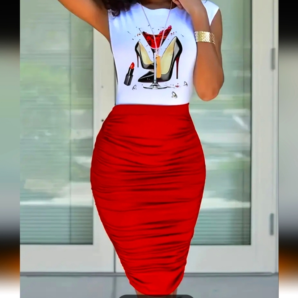Red Ruched dress
